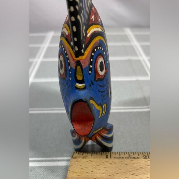 Tropical Fish Wood Folk Art Freestanding Aquatic Beach Decor Beach Ocean Nautica - Picture 7 of 7